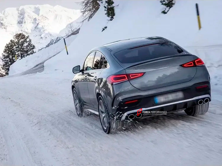 REAR DIFFUSER with EXHAUST TIPS for MERCEDES BENZ GLE 53 COUPE C167 2019+
Set includes:
Rear Diffuser
Exhaust Tips
Brackets
Material: Plastic
Note: Professional installation is required
Important: Black and Silver painted variations are available.