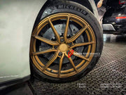 REPLACEMENT CARBON CERAMIC BRAKE DISK ROTORS for PORSCHE PANAMERA 971 2017 - 2024
Forza Performance Group offers various types of big brake kits, all types of aftermarket brake calipers, as well as genuine original brands of all types, such as AP Racing, Brembo, Akebono, AMG, M Performance, Audi, Porsche, Lamborghini, Toyota TRD, etc.
In the photos above you can see an installed Forza Performance Group set of carbon ceramic discs for the PORSCHE PANAMERA 971 2017 - 2024 with 380mm/380mm brake rotors.
Mat