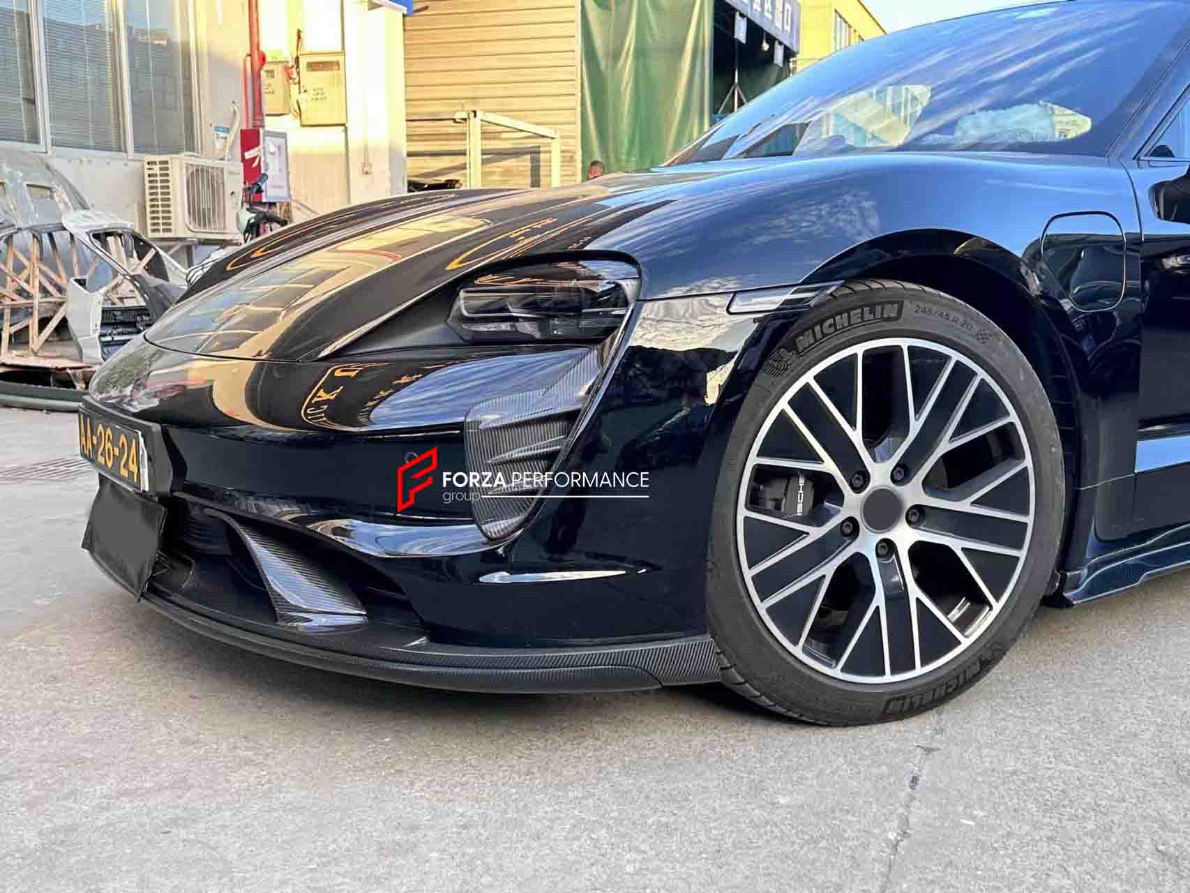CARBON BODY KIT for PORSCHE TAYCAN 2020+
Set includes:
Front Lip
Front Upper Lip
Front Bumper Air Vents
Front Canards
Rear Diffuser Assembly
Side Skirts
Material: Carbon
Note: Professional installation is required.