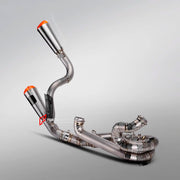 TITANIUM MOTORCYCLE EXHAUST SYSTEM for KTM DUKE SUPER DUKE 1290 1390 R RR EVO 2020 - 2024
Set include:
Header
2-1 Merge Collector
Resonator
Mid pipe
Link Pipe
Exhaust Slip Ons
Heat Shield
Material: Titanium (can be made in Stainless Steel)
NOTE: Professional installation is required.
FEATURES:
Engineered Digital prototyping using 3D CAD design software, each car model chassis has been 3D laser scanned in the factor
Factory run all test cars on Italian 1200HP Dyno machine, to make the best perfo
