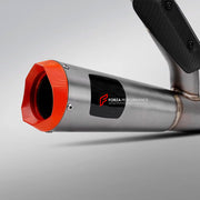 TITANIUM MOTORCYCLE EXHAUST SYSTEM for KTM DUKE SUPER DUKE 1290 1390 R RR EVO 2020 - 2024
Set include:
Header
2-1 Merge Collector
Resonator
Mid pipe
Link Pipe
Exhaust Slip Ons
Heat Shield
Material: Titanium (can be made in Stainless Steel)
NOTE: Professional installation is required.
FEATURES:
Engineered Digital prototyping using 3D CAD design software, each car model chassis has been 3D laser scanned in the factor
Factory run all test cars on Italian 1200HP Dyno machine, to make the best perfo