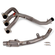 TITANIUM MOTORCYCLE EXHAUST SYSTEM for TRIUMPH TIGER 900 TIGER 850 2020 - 2024
Set include:
Header
3-1 Merge Collector
Mid pipe
Material: Titanium (can be made in Stainless Steel)
NOTE: Professional installation is required.
FEATURES:
Engineered Digital prototyping using 3D CAD design software, each car model chassis has been 3D laser scanned in the factor
Factory run all test cars on Italian 1200HP Dyno machine, to make the best performance design of exhaust
CNC bending machine accurately bends the