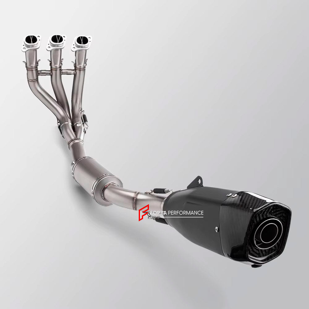 TITANIUM MOTORCYCLE EXHAUST SYSTEM for TRIUMPH TIGER SPORT 660 2022+
Set include:
Header
3-1 Merge Collector
Resonator
Mid pipe
Slip - On
Material: Titanium (can be made in Stainless Steel)
NOTE: Professional installation is required.
FEATURES:
Engineered Digital prototyping using 3D CAD design software, each car model chassis has been 3D laser scanned in the factor
Factory run all test cars on Italian 1200HP Dyno machine, to make the best performance design of exhaust
CNC bending machine accura