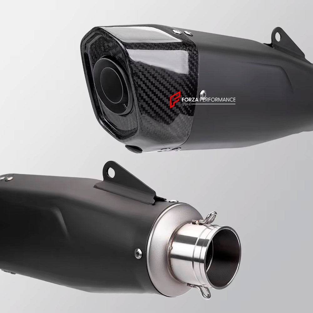 TITANIUM MOTORCYCLE EXHAUST SYSTEM for TRIUMPH TRIDENT 660 2020+
Set include:
Header
3-1 Merge Collector
Resonator
Mid pipe
Slip - On
Material: Titanium (can be made in Stainless Steel)
NOTE: Professional installation is required.
FEATURES:
Engineered Digital prototyping using 3D CAD design software, each car model chassis has been 3D laser scanned in the factor
Factory run all test cars on Italian 1200HP Dyno machine, to make the best performance design of exhaust
CNC bending machine accurately