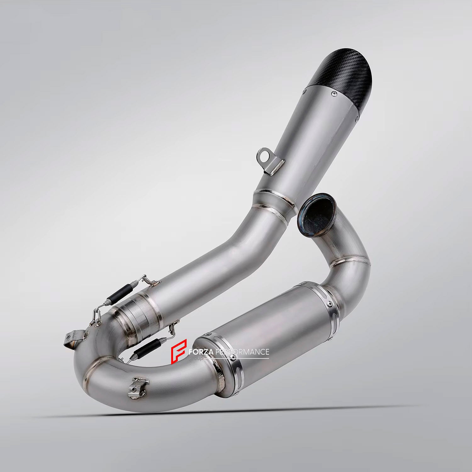 TITANIUM MOTORCYCLE HALF EXHAUST SYSTEM for DUCATI PANIGALE V2 V2S 2020 - 2024
Set include:
Resonator
Mid Pipe
Exhaust Slip On
Material: Titanium (can be made in Stainless Steel)
NOTE: Professional installation is required.
FEATURES:
Engineered Digital prototyping using 3D CAD design software, each car model chassis has been 3D laser scanned in the factor
Factory run all test cars on Italian 1200HP Dyno machine, to make the best performance design of exhaust
CNC bending machine accurately bends