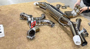 TITANIUM VALVED EXHAUST CATBACK MUFFLER for ASTON MARTIN DBX V8 4.0T  Set include:  Center Pipes Mufflers with valves Exhaust tips