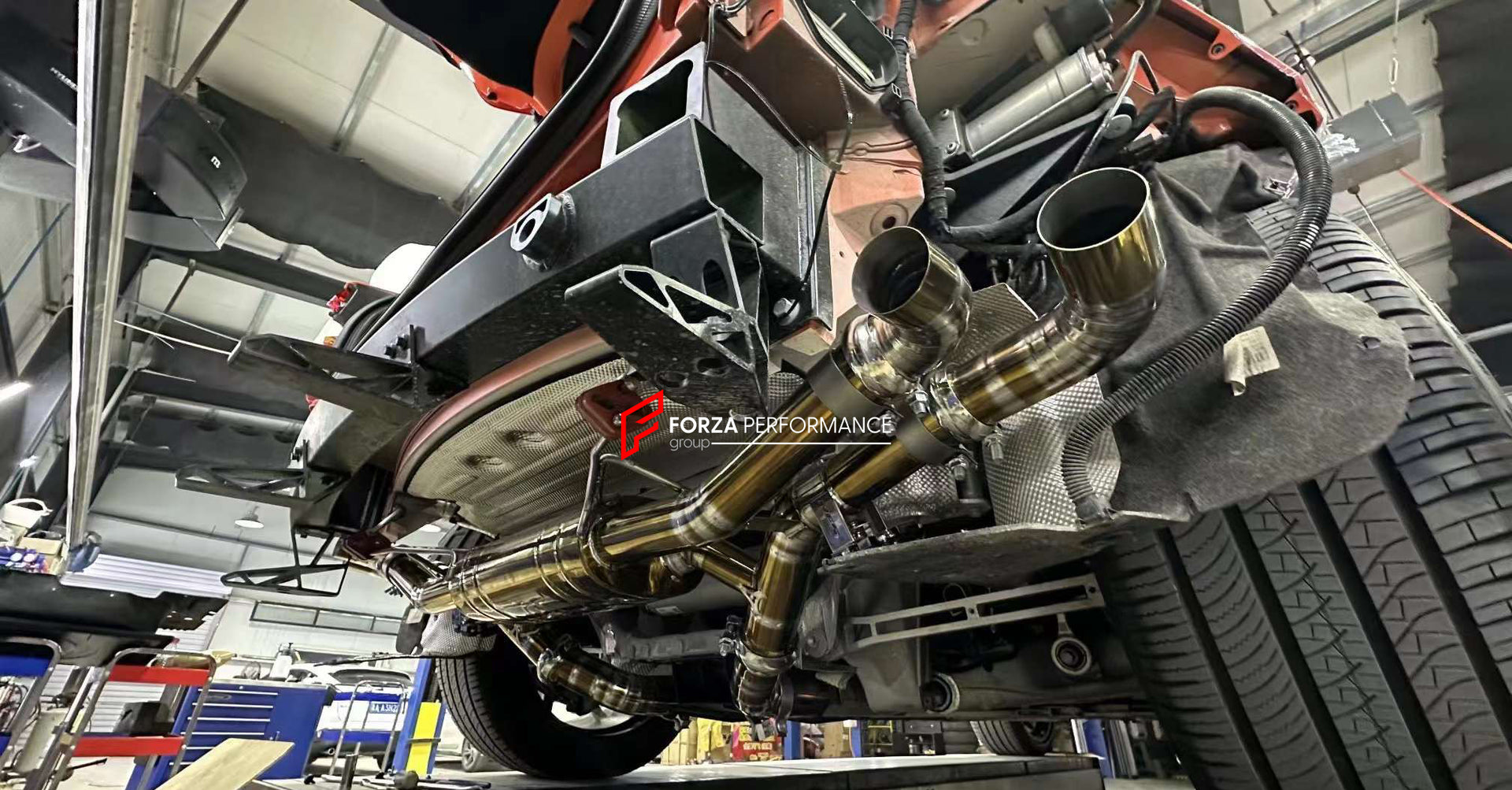 TITANIUM VALVED EXHAUST CATBACK MUFFLER for ASTON MARTIN DBX V8 4.0T  Set include:  Center Pipes Mufflers with valves Exhaust tips