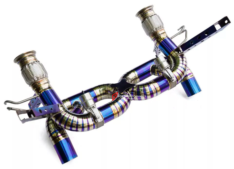 TITANIUM VALVED EXHAUST CATBACK MUFFLER for LAMBORGHINI HURACAN STO LP640-2 5.2T 2021+ TECNICA LP640 5.2T 2022+
Valved exhaust, meaning that has remote, controlled valves - allowing a switch between an aggressive loud sports sound and a sound that is closer to the OEM sound
Set includes:
Center Pipes
Muffler with valves
Exhaust tips
Factory exhaust tips must be reused
Material: Titanium
Optional: We can offer downpipe and catless downpipe
Production time: 10 days
FEATURES:
Engineered Digital protot