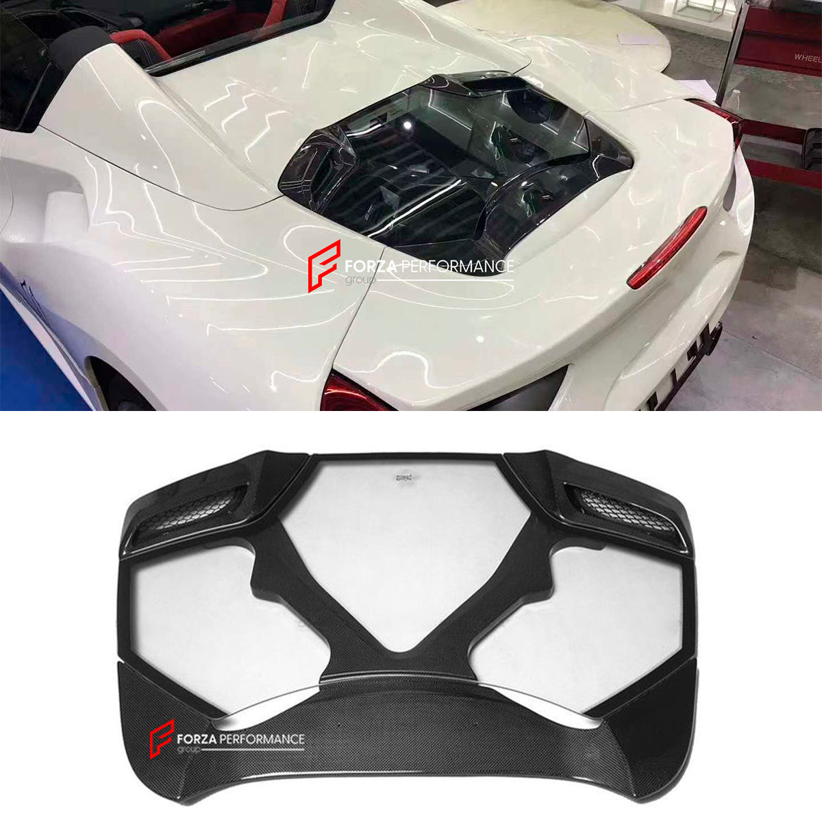 TRANSPARENT ENGINE COVER for FERRARI 488 SPIDER 2015 - 2020
Set includes:
Engine Cover
Material: Carbon Fiber
NOTE: Professional installation is required.
Contact us for pricing.