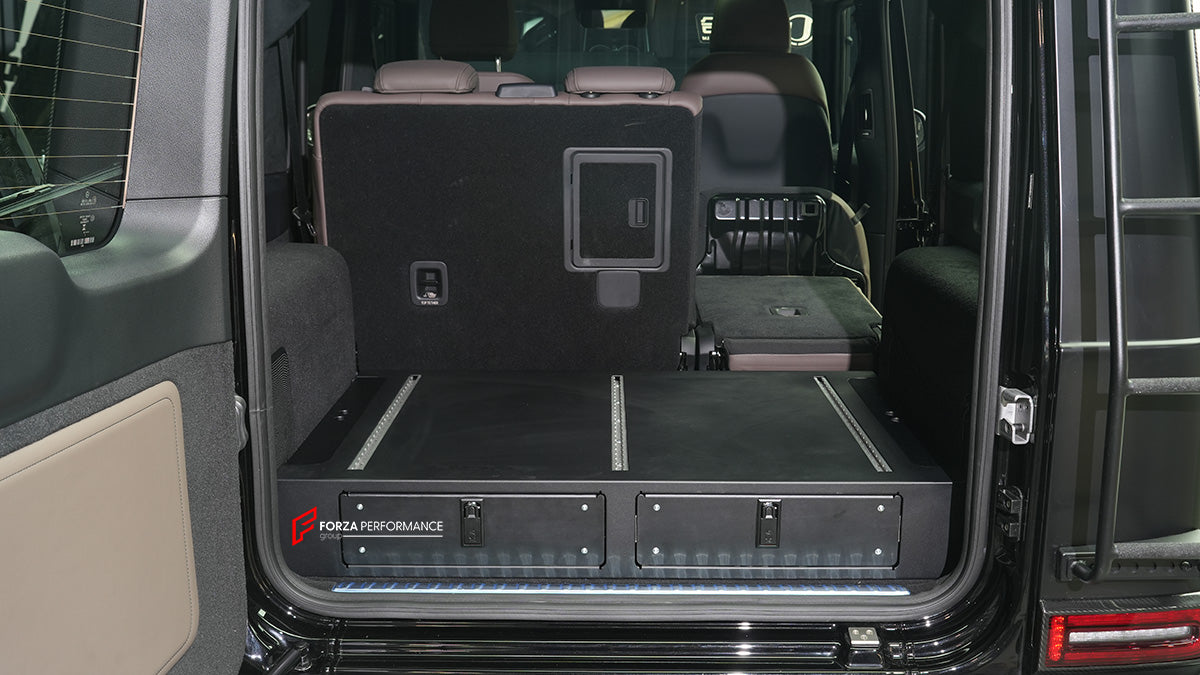 TRUNK STORAGE for MERCEDES-BENZ G-CLASS G63 W465 2024+
Set includes:
Trunk Storage
NOTE: Professional installation is required.