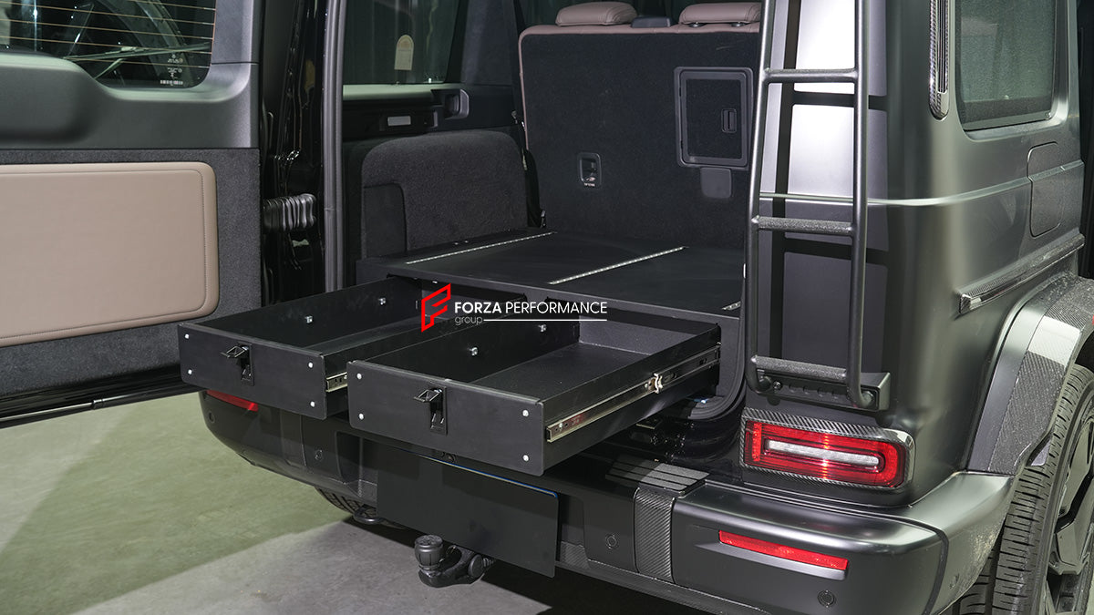 TRUNK STORAGE for MERCEDES-BENZ G-CLASS G63 W465 2024+
Set includes:
Trunk Storage
NOTE: Professional installation is required.
