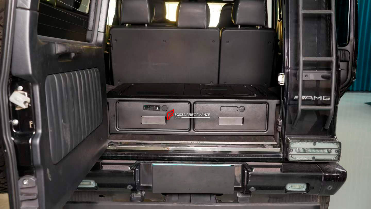 TRUNK STORAGE with TABLE and FOLDING STOOLS for MERCEDES-BENZ G-CLASS G63 G550 G500 W465 2024+
Set includes:
Trunk Storage
Table
Folding Stools
NOTE: Professional installation is required.