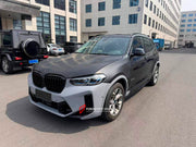 UPGRADE BODY KIT for BMW X3 G01 upgrade to X3M F97
Set includes:
Front Lip
Front Bumper Assembly
Grille
Fender Flares
Rear Spoiler
Rear Bumper
Rear Diffuser
Exhaust Tips
Material: Plastic
Note:Professional installation is required.