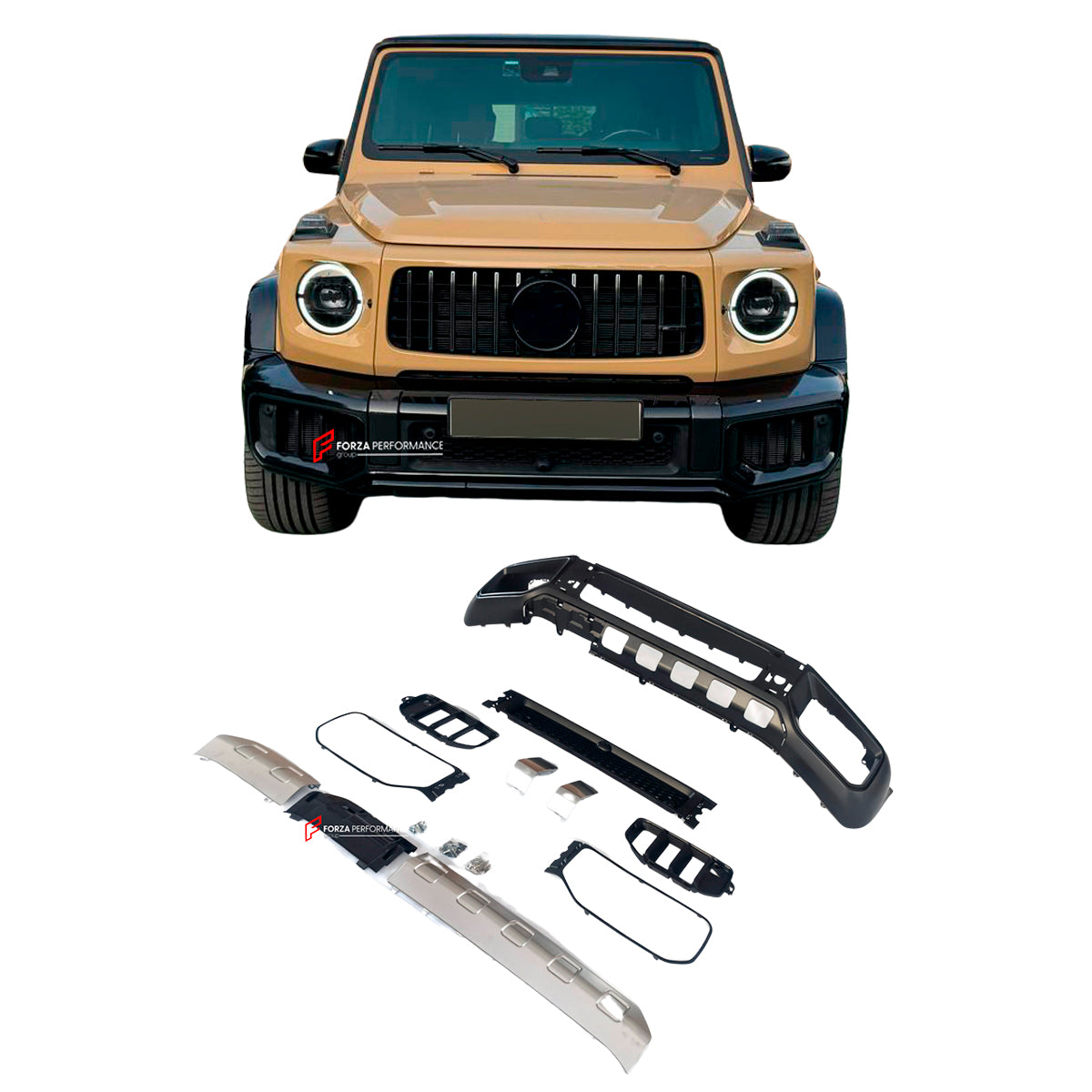 UPGRADE FACELIFT FRONT BUMPER for MERCEDES-BENZ G-CLASS W464 2018 - 2024 to G63 W465 AMG 2025