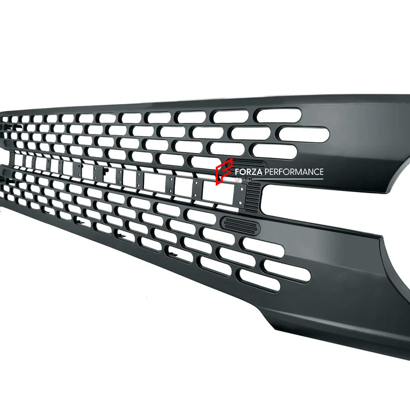 UPGRADE GRILLE for FORD BRONCO 2021+ to HIGH CONFIGURATION
Set includes:
Grille
Material: Plastic
Note: Professional installation is required.