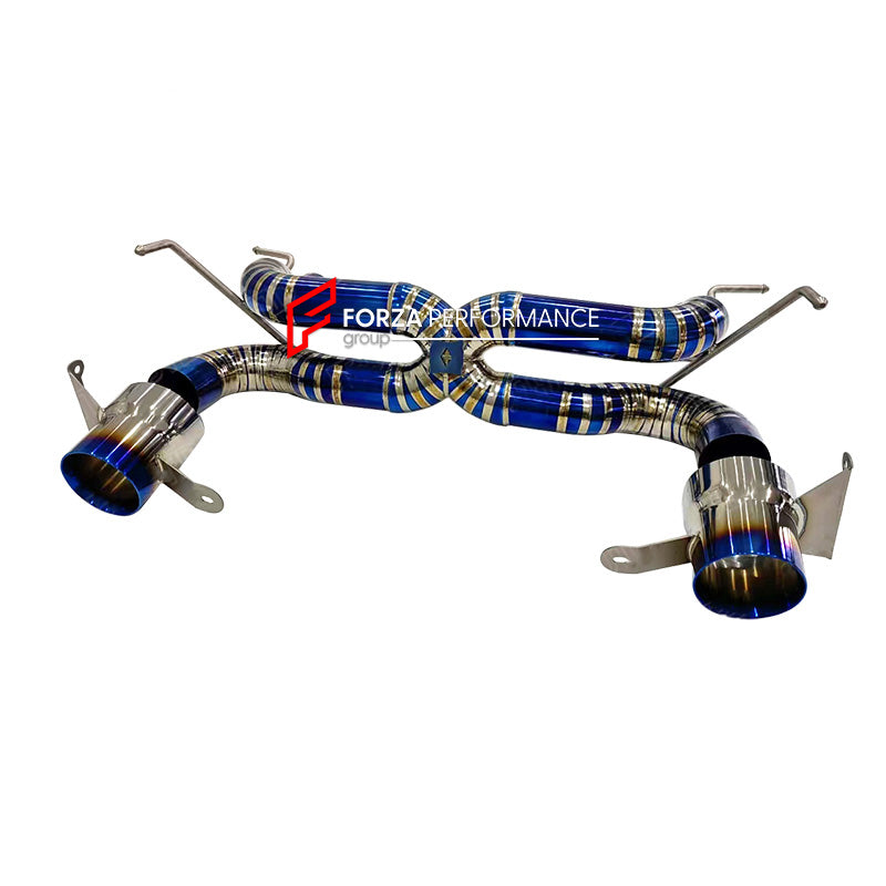 VALVED EXHAUST CATBACK for FERRARI 488 GTB 3.9T 2015 - 2020
Set includes:
Valved Central Pipe with X Pipe 
Exhaust Tips
Material: Titanium (can be made in Stainless Steel)
Optional: We can offer downpipe and catless downpipe
NOTE: Professional installation is required.
Why “Contact Us for Pricing”?
We don’t display fixed prices because our goal is to offer you the most competitive deal possible. Product costs often decrease over time, and by requesting a quote, you’ll receive our most up-t