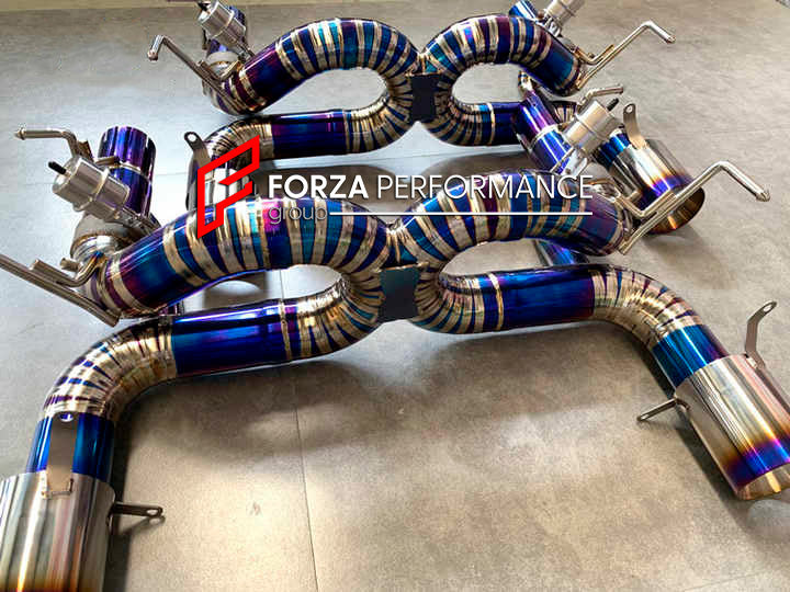 VALVED EXHAUST CATBACK for FERRARI F8 3.9T 2019 - 2023
Set includes:
Valved X Pipe
Exhaust Tips
Material: Titanium
Optional: We can offer downpipe and catless downpipe
Production time: 15
FEATURES:
Engineered Digital prototyping using 3D CAD design software, each car model chassis has been 3D laser scanned in the factory
Factory run all test cars on Italian 1200HP Dyno machine, to make the best performance design of exhaust
CNC bending machine accurately bends the tube according to the computer data