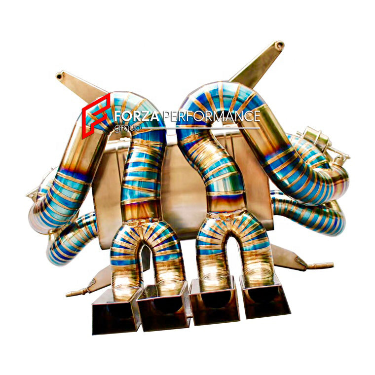 VALVED EXHAUST CATBACK for LAMBORGHINI AVENTADOR LP700 LP720 6.5T 2011 - 2017
Set includes:
Valved Bypass Muffler
Exhaust Tips
Electronic Remote Valve Control
Material: Titanium
Optional: We can offer downpipe and catless downpipe
Production time: 15 days
FEATURES:
Engineered Digital prototyping using 3D CAD design software, each car model chassis has been 3D laser scanned in the factory
Factory run all test cars on Italian 1200HP Dyno machine, to make the best performance design of exhaust
CNC bend