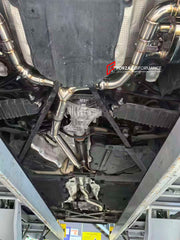 VALVED EXHAUST CUTBACK MUFFLER for AUDI A5 B9 2.9T 2020+
Valved exhaust, meaning that has remote, controlled valves - allowing a switch between an aggressive loud sports sound and a sound that is closer to the OEM sound
Set includes:
Center Pipes
Muffler with valves
Exhaust tips
Material: Stainless Steel (we can also make Titanium by request)
Optional: We can offer downpipe and catless downpipe
Production time: 10 days
FEATURES:
Engineered Digital prototyping using 3D CAD design software, each car m