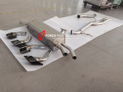 Forza Performance Aggressive sporty sound VALVED EXHAUST CATBACK MUFFLER for Audi Q7 2019+ (3.0T)  Valved exhaust, meaning that has remote, controlled valves - allowing a switch between an aggressive loud sports sound and a sound that is closer to the OEM sound  Set include:  Center Pipes Muffler with valves Exhaust tips Valve control box with remote control (you may also reuse your factory exhaust valve motors