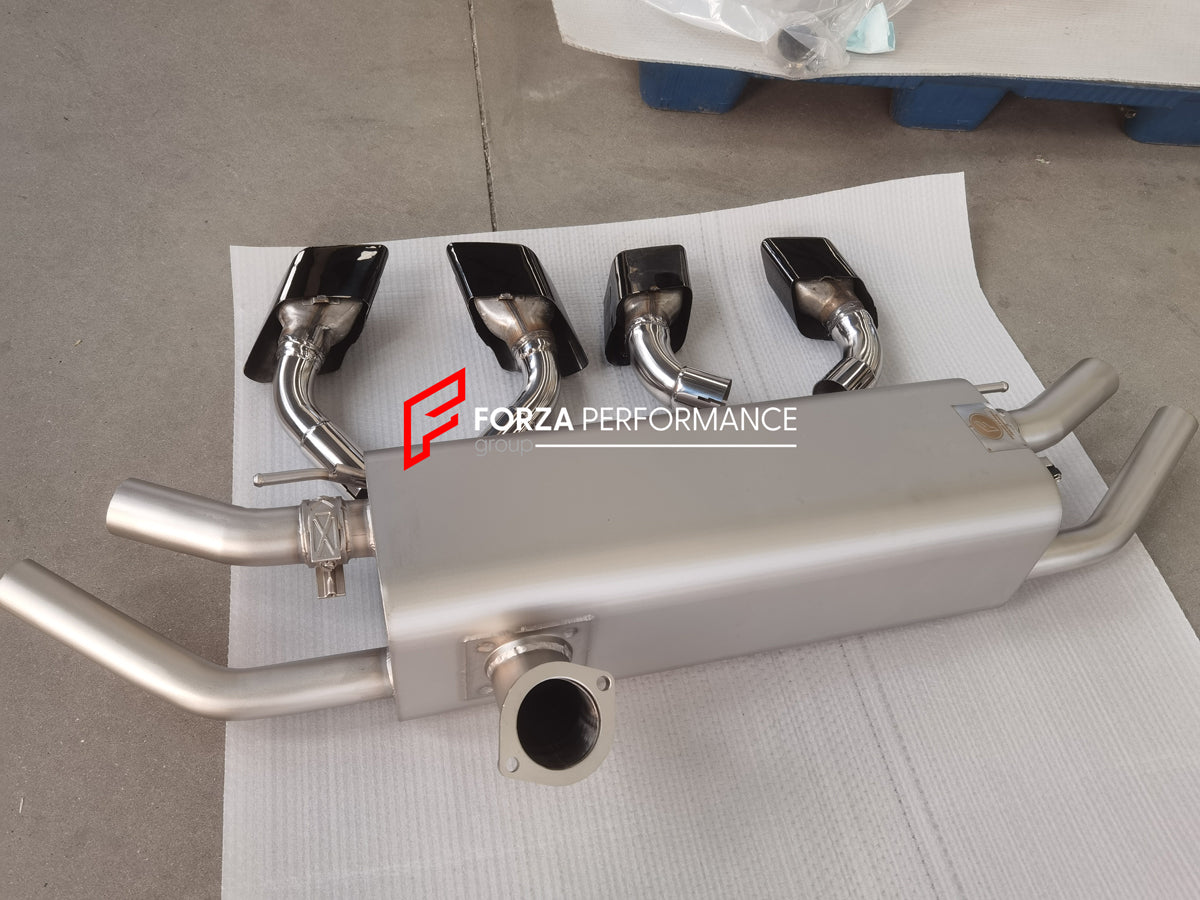 Forza Performance Aggressive sporty sound VALVED EXHAUST CATBACK MUFFLER for Audi Q7 2019+ (3.0T)  Valved exhaust, meaning that has remote, controlled valves - allowing a switch between an aggressive loud sports sound and a sound that is closer to the OEM sound  Set include:  Center Pipes Muffler with valves Exhaust tips Valve control box with remote control (you may also reuse your factory exhaust valve motors