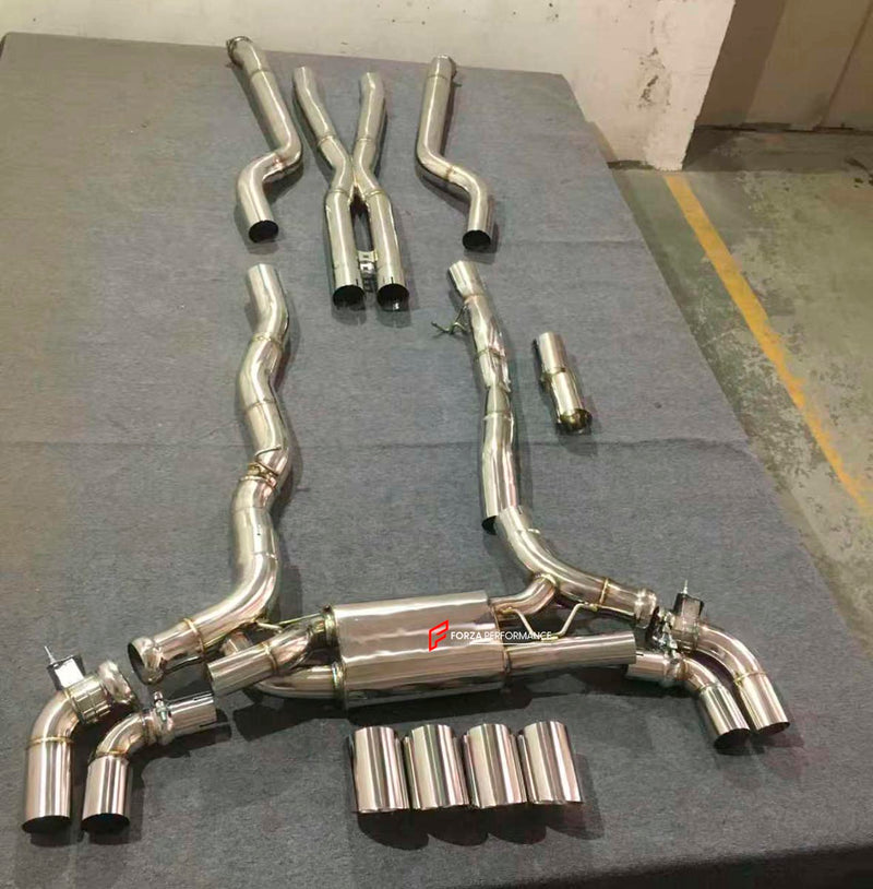 VALVED EXHAUST CATBACK MUFFLER WITH MIDDLE X PIPE for BMW M5 G90 S68 4.4T 2025 +