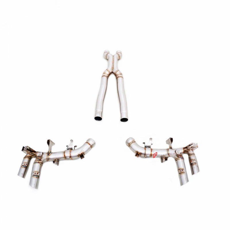 VALVED EXHAUST STRAIGHT PIPES WITH MIDDLE X PIPE for FERRARI PUROSANGUE V12 6.5 2023+