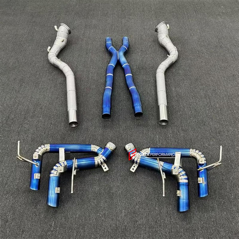 VALVED TITANIUM EXHAUST STRAIGHT PIPES WITH MIDDLE X PIPE for FERRARI PUROSANGUE V12 6.5 2023+