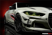 WIDE CARBON BODY KIT for BMW M4 G82/G83 2021+  Set includes:  Front Bumper Wide Fenders Side Skirts Rear Bumper Exhaust Tips