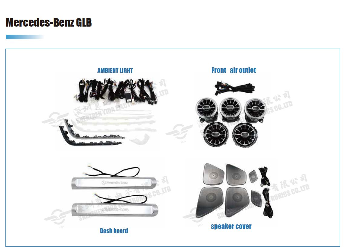 ambient light air vents interior 64 colors mercedes benz GLB
