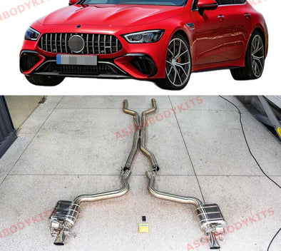Aggressive sporty sound VALVED EXHAUST CATBACK MUFFLERS for MERCEDES BENZ AMG GT 63 S 2019+ (Engine: 4.0)