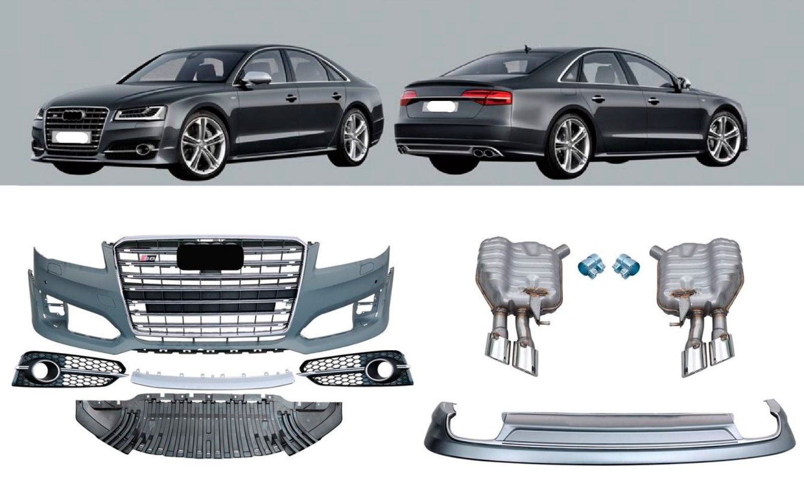 BODY KIT FOR AUDI A8 D4 2013 - 2018 FACELIFT MODEL | S STYLE