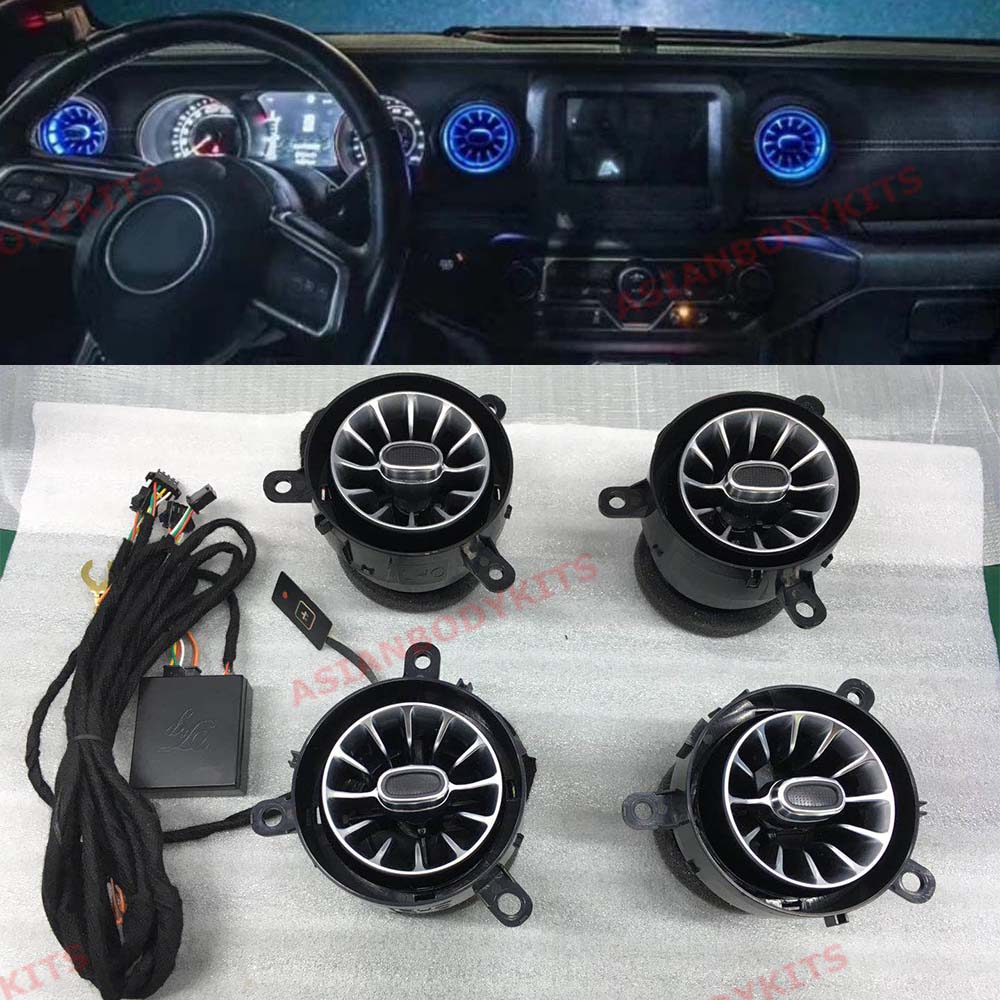 Air vents with ambient light for Jeep Wrangler JL 2018+