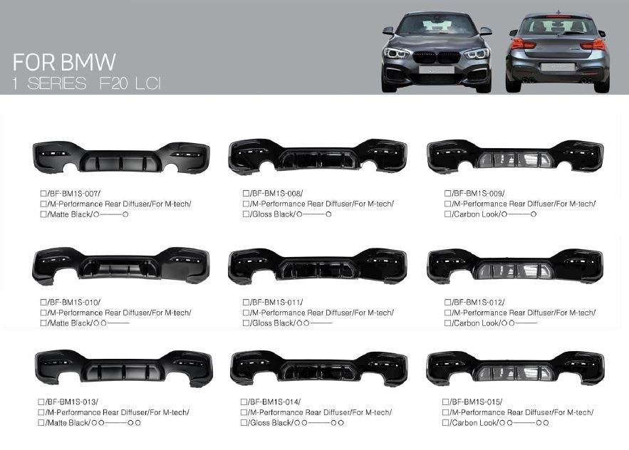 PARTS FOR BMW 1 SERIES F20 2017-2020 M-TECH