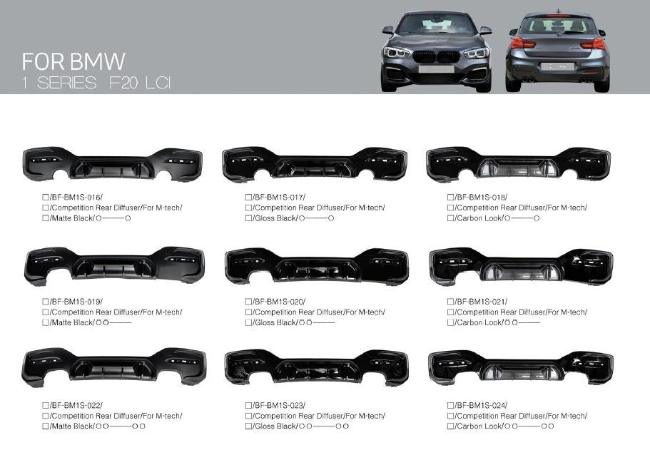 PARTS FOR BMW 1 SERIES F20 2017-2020 M-TECH