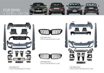 BMW-5-PARTS-FRONT-LIP-REAR-DIFFUSER-SIDE-BUMPER-SKIRT-G30-G38-2020-2021-G28-m-tech-LCI-GT-m-performance