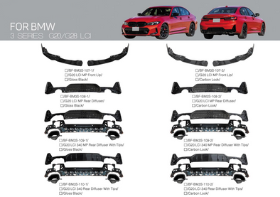 Rear Diffuser With Exhaust Tips For BMW 3 Series G20 | G28 2022+