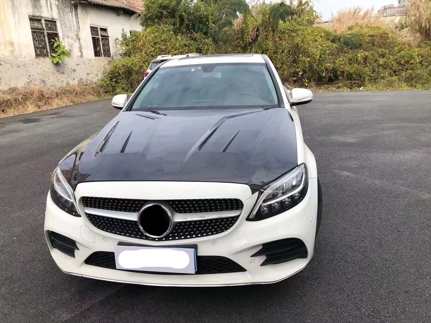 Carbon Fiber Transparent Body kit for  W205 C-class sedan coupe 2 door 4 doors HOOD BONNET