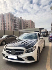 Carbon Fiber Transparent Body kit for  W205 C-class sedan coupe 2 door 4 doors HOOD BONNET