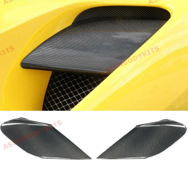 DRY CARBON FIBER AIR INTAKE FLAPS VENTS COVERS for FERRARI 488 GTB 2015 - 2020