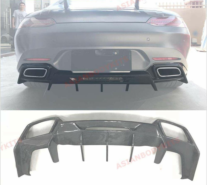 DRY CARBON FIBER REAR DIFFUSER for MERCEDES BENZ AMG GT S GTR C190 R190 2015 - 2018