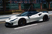 FPG Style Dry Carbon Fiver Body Kit For Ferrari F8  Set include:   Front lip Front trims Side skirts  Rear bumper Rear spoiler Material: Fiberglass with carbon fiber