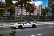 FPG Style Dry Carbon Fiver Body Kit For Ferrari F8  Set include:   Front lip Front trims Side skirts  Rear bumper Rear spoiler Material: Fiberglass with carbon fiber