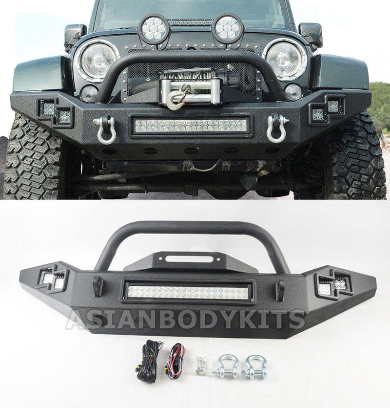 FRONT BUMPER with LED DRL for Jeep Wrangler JK (2007-2017) Var 2