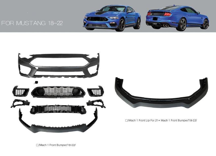 BODY KIT for FORD MUSTANG 2018 - 2022  Set includes:  Front Bumper Front Grille Front Lip