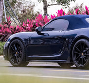 Forza Dry Carbon Side Skirts For Porsche 718 Cayman Boxter 2016+  Set Incude:  Side Skirts Material: Dry Carbon  NOTE: Professional installation is required.