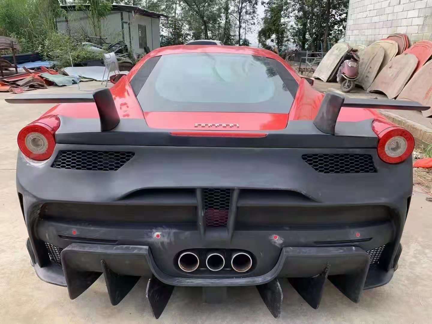 2010-2016 458 Mansory Style Half Carbon Fiber Front Rear Bumper Hood Side Skirts Body Kit For Ferrari 458 Italy And Speciale