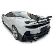 Dry Carbon Body Kit For McLaren GT 2013-2016  Set Include:  Front Lip Front Bumper OEM Part Fron Bumper Air Intake Cover Side Skirts Side Air Intake Cover Rear Diffuser Rear Diffuser Trims Rear Spoiler (2 types) Trunk/Hood Lid Panel Entrance Material: Dry Carbon  CONTACT US FOR PRICING  Note: Professional installation is required.