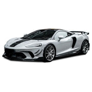 Dry Carbon Body Kit For McLaren GT 2013-2016  Set Include:  Front Lip Front Bumper OEM Part Fron Bumper Air Intake Cover Side Skirts Side Air Intake Cover Rear Diffuser Rear Diffuser Trims Rear Spoiler (2 types) Trunk/Hood Lid Panel Entrance Material: Dry Carbon  CONTACT US FOR PRICING  Note: Professional installation is required.