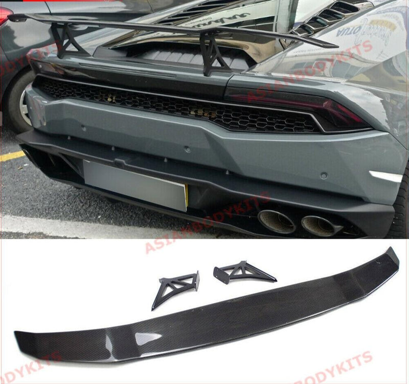 DRY CARBON FIBER REAR WING SPOILER for LAMBORGHINI HURACAN LP610 2016 - 2020